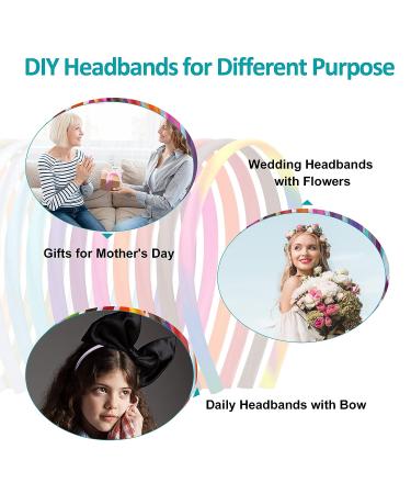 EAONE 35Pcs 0.4 Inch Satin Headbands for Women - Anti-Slip Thin Hair Bands with Pouch Bag - Solid Colors - Perfect for DIY Headbands - Buy Online on GoSupps.com