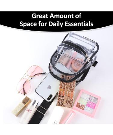 Small Transparent Shoulder Bag for Women | Stadium Approved Crossbody Bags for Concerts Festivals & Travel - Black - Buy Online on GoSupps.com