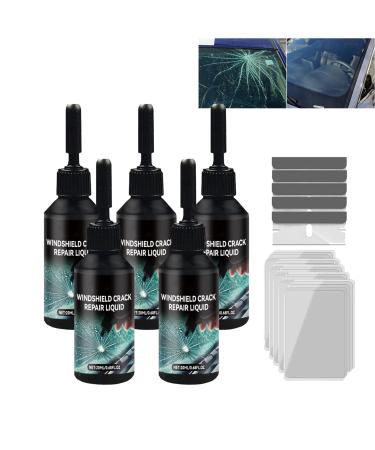 Balconfoster Cracks Gone Glass Repair Kit Windshield Crack Repair Kit Windshield Repair Kit for Chips and Cracks Automotive Glass Nano Repair Fluid Windshield Kit 5pcs