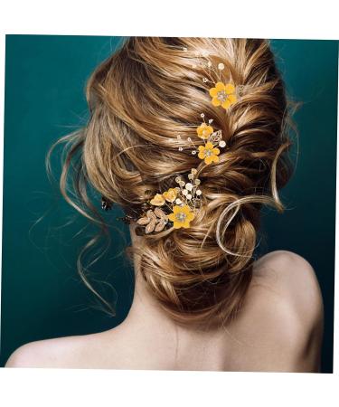 Angoily 4 Sets Hairpin Floral Decor Flower Hair Comb Wedding Party Headpieces Wedding Hair Pin Flower Hair Comb Clip Hair Barrettes Bridal Headdress Zinc Alloy Women's Korean Pearl Flower - Buy Online on GoSupps.com