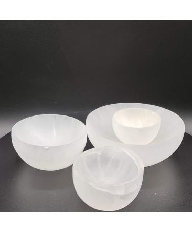 Selenite Bowl Ritual Bowl Alter Cleansing Bowl Charging Bowl Spiritual Energy Healing Meditation (6 cm) 1 Count (Pack of 1)