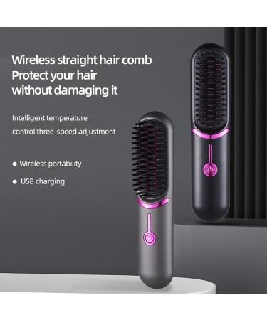 Portable Hair Straightener Brush - Travel-Friendly Anti-Frizz Styling Tool for Home & Salon - Buy Online on GoSupps.com