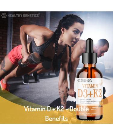 Liquid Vitamin D3 K2 Plus Vitamin K2 MK-7 | 5000IU Vitamin D Liquid Drops | Bones | Immune | Heart Health | Boost Energy 2oz 2 Ounce (Pack of 1) - Buy Online on GoSupps.com