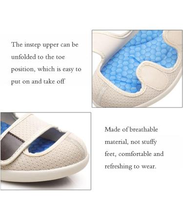 Yytcsjz Men's Diabetic Orthopedic Slippers - Adjustable Large Size Walking Shoes for Swollen Feet & Plantar Fasciitis - 7.5 Light Blue - Buy Online on GoSupps.com