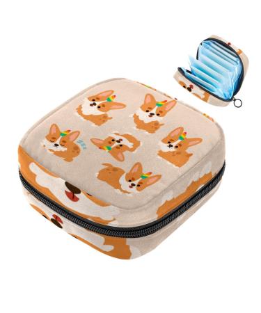 Javenproeqt portable women's binding-up bag menstrual cup pocket female menstrual insert pocket for teenage girls tampons first period kawaii dog unicorn multicolored 08