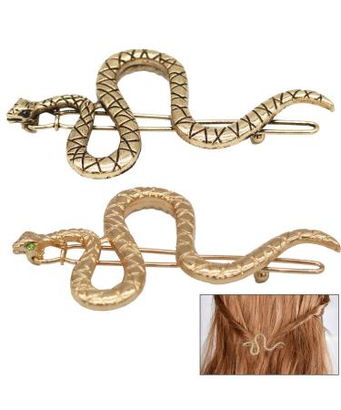 6 Pcs Snake Hair Clip Vintage Decorative Metal Hair Pins for Women Girls (Golden  Ancient Gold)