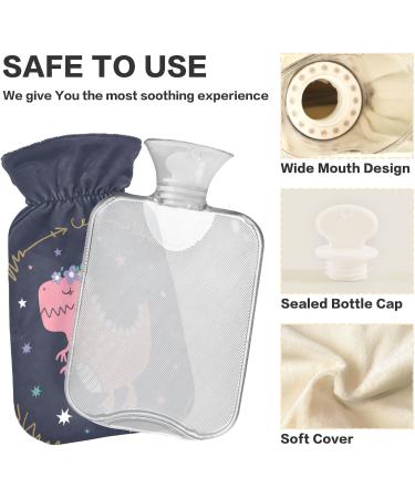 Shop Naanle Pink Dinosaurs 2L Hot Water Bottle - Transparent Cover for Pain Relief & Warmth | Ideal for Bed Hands & Feet - Buy Online on GoSupps.com