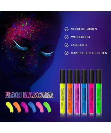 Mascara color fluorescent r sistant aux UV r sistant l'eau hautement pigment longue dur e pour toute la journ e convient pour le maquillage de sc ne de f te d'Halloween (#04 bleu) - Buy Online on GoSupps.com