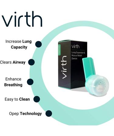 VIRTH Lung Expansion & Mucus Relief Device | Breathing Exercise Flutter Valve Exerciser | Clear Lungs & COPD Aid - Buy Online on GoSupps.com