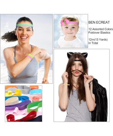 BENECREAT 13 Yards Flat Elastic Bands - 50mm Wide 12 Colors for Sewing Dress & Wig Bands - International Shipping Available - Buy Online on GoSupps.com