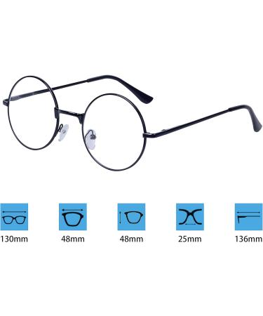 4-Pack Retro Round Reading Glasses for Men & Women - Metal Frame +2.5 Diopter Ideal for Presbyopia (60-64 Years) - Buy Online on GoSupps.com