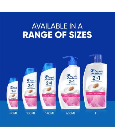 Buy Head & Shoulders Smooth and Silky 2-in-1 Anti Dandruff Shampoo + Conditioner 180ml | International Shipping Available - Buy Online on GoSupps.com