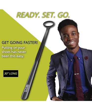 Velette 30 Inch Plastic Shoe Horn for Seniors, Men, Women, and Kids - Long Handle Shoehorn for Boots, Cowboy Boots, Dress Shoes, and Sneakers - Buy Online on GoSupps.com