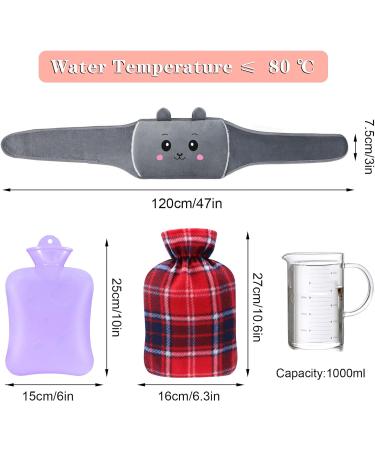 MOTONG Wearable Hot Water Bottle with Fluffy Cover - Purple | Natural Rubber, Soft Plush Waist Cover for Pain Relief on Back, Neck, Legs, Shoulders - Buy Online on GoSupps.com