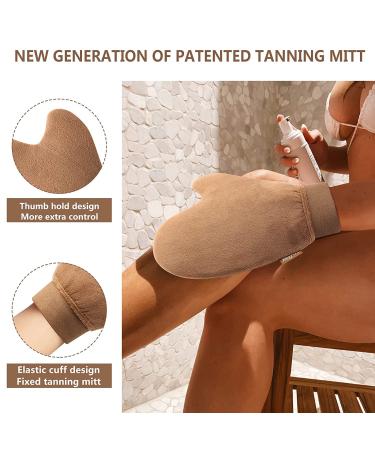 CeleCily 4-in-1 Self Tanning Mitt Applicator Set - Includes Self Tanner Glove, Mini Mitt, Back Applicator, and Exfoliate Glove - Buy Online on GoSupps.com