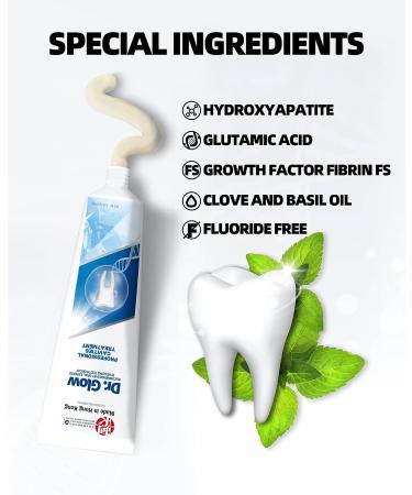 Dr. Glow Adult Cavity Repair Toothpaste | Fluoride-free Enamel Remineralizing Minty Toothpaste for Decay Reversal | Hydroxyapatite Formula | 3.52oz - Buy Online on GoSupps.com