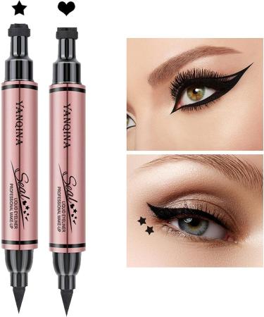 Heart Stamp Eye Liner Eye Liner with Stamp | Waterproof Stamp Eye Liner Soft Sponge Head Wing Eye Liner Stamp for All Kinds of Eye Makeup - Buy Online on GoSupps.com