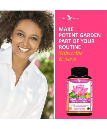 Potent Garden Natural Menopause Supplement for Women - Menopause Relief with Black Cohosh, Red Clover & Dong Quai - Hormone Balance Support - 30 Day Supply - Buy Online on GoSupps.com