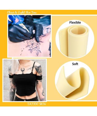 6 Pcs 4mm Tattoo Skin Practice Kit with 2 Tattoo Templates - Silicone Fake Skin for Beginners & Pros - Buy Online on GoSupps.com