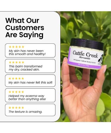 Cattle Creek Whipped Beef Tallow for Skin & Face Deeply Moisturizing Tallow Balm Natural Grass-Fed Skincare Nourishes Dry Sensitive Skin Non-Comedogenic Fast-Absorbing (4oz Lavender Vanilla) Lavender Vanilla 4 Oun  - Buy Online on GoSupps.com