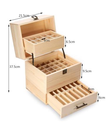 Essential Oil Box - 59 Compartments Wooden Organizer for Aromatherapy | International Shipping Available - Buy Online on GoSupps.com