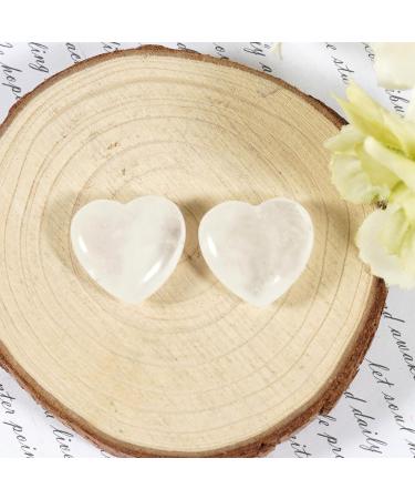 SoulNioi White Crystal Heart Stone Mini Love Pocket Stones - Set of 2 | Tumbled Worry Stone for Reiki Meditation Therapy and Stress Relief | Healing Crystals for Home Decor - 20mm - Buy Online on GoSupps.com