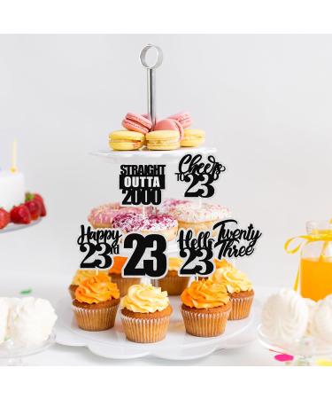 Happy 23rd Cupcake Topper 18pcs Straight Outta 2000 Cheer to 23 Years Old Cake Picks Celebrating Happy 23rd Birthday Party Decoration - Buy Online on GoSupps.com
