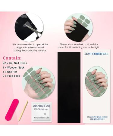 Buy CBOIC 22PCS UV Gel Nail Film - Semi-Hardened Nail Polish Stickers in Spring Green Long-Lasting Gel Nail Films for Women & Girls - Buy Online on GoSupps.com