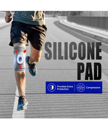 Professional Grade Knee Brace Compression Sleeve for Men & Women - Support for Running, Arthritis, Meniscus Tear, Joint Pain Relief - N2/Grey XL - Buy Online on GoSupps.com