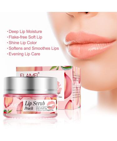 Peach Lip Scrub & Treatment - Hydrating Lip Peeling Mask for Cracked Dry Lips | Smooth & Repair Cuticles - Buy Online on GoSupps.com