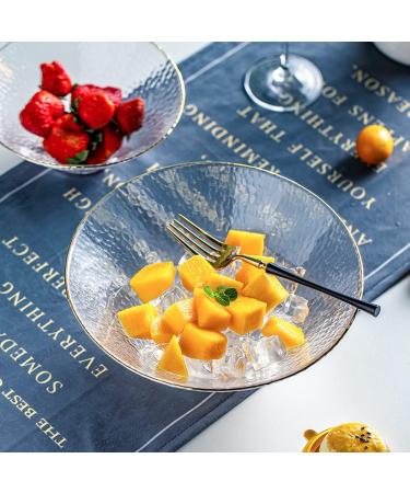 Round Glass Fruit Salad Bowl Japanese Style Clear Glass Ramen Bowl Household Breakfast Cereal Dessert Bowl for Kitchen 1000ML Soup Bowl Transparent 9 inches - Buy Online on GoSupps.com