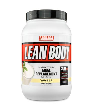 Labrada Nutrition Lean Body Hi-Protein Meal Replacement Shake, Vanilla, 2.47-Pound Tub Vanilla 2.47 Pound (Pack of 1)