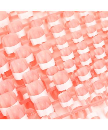 240Pcs Natural Fake Toenail Tips Set - Pink & White French False Toe Nail Tips for DIY Foot Manicure - Mwoot - Buy Online on GoSupps.com