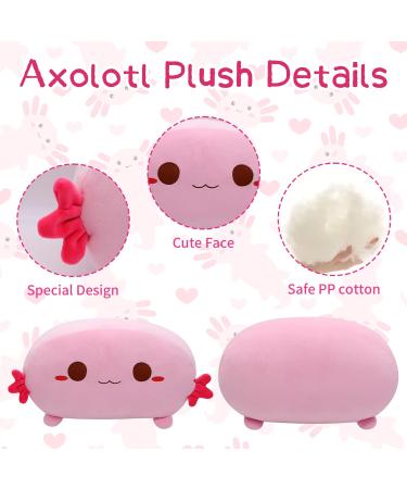 Yamepuia 35CM Axolotl Plush Pillow Toy - Soft Pink Stuffed Animal for Kids Birthday Gifts - Buy Online on GoSupps.com
