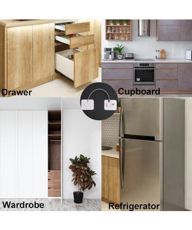 Flyamapirite Child Safety Locks - 2 Self-Adhesive Refrigerator Door Locks with Key Cables for Secure Freezing Cabinets - Buy Online on GoSupps.com