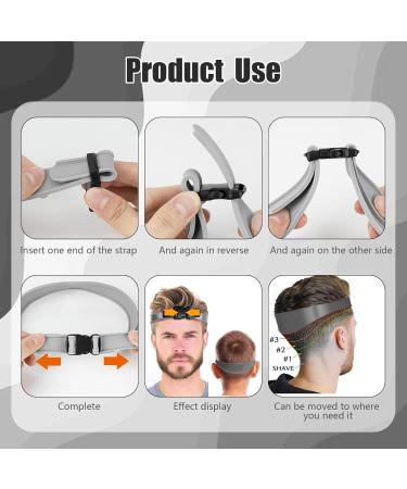 Set of 3 hair cutting stencils 2 pieces V-shaped comb + 1 piece adjustable hair cutting instructions hair cutting aid transition (black + white) Black+white - Buy Online on GoSupps.com