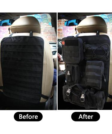Mocoli Tactical Car Seat Organizer - Backrest Protection with 5 Removable Bags | Universal Fit for Most Vehicles - Black - Buy Online on GoSupps.com