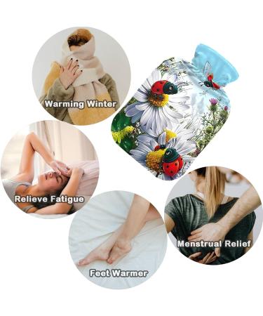 NAANLE Daisy Ladybird Heat Bottle - Transparent Hot Water Bottle for Pain Relief & Cold Therapy - 1L Hand/Foot Heating Bags - International Shipping - Buy Online on GoSupps.com