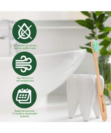 EcoShoots Adults Bamboo Toothbrushes with Firm Bristles | Family Pack of 5 Natural Bamboo Toothbrush | Eco-Friendly Natural Wooden Toothbrush | Organic Biodegradable Handle | BPA Free Tooth Brushes Firm 5 Pack - Buy Online on GoSupps.com