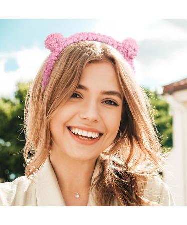 XNHIU 2 Pieces Bear Ears Headbands Fluffy Bear Ears Hairbands Makeup Headbands Hair Accessories for Washing Face Party Decoration (Green) - Buy Online on GoSupps.com