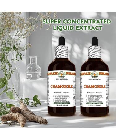 Chamomile (Matricaria Recutita) Dry Flower Glycerite Made in Hawaii Organic Raw Materials All Natural Vegan Lab Tested Alcohol-Free Liquid Extract - 4 fl.oz 4 Fl Oz (Pack of 1) - Buy Online on GoSupps.com