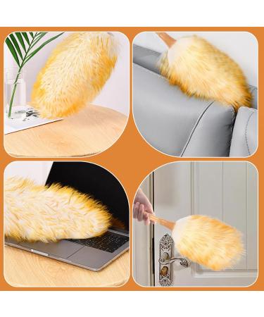 2Pcs Lambswool Duster 15'' Hand Duster Anti-Static Cleaning Duster with Wooden Handle Comfortable Grips Dusting Tools for Ceiling Fans Cleaning Supplies - Buy Online on GoSupps.com