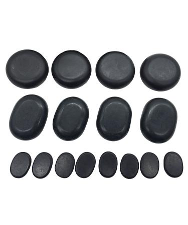 OKSANO 16-piece massage stone set made of basalt stones ideal for spas massage therapy relaxation