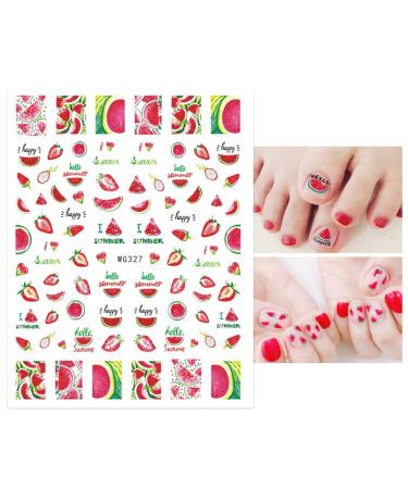10 Sheets Summer Fruit Nail Art Stickers - Strawberry Lemon & Watermelon Designs for Kids & Women | Self-Adhesive Manicure Decals - Perfect Gift - Buy Online on GoSupps.com