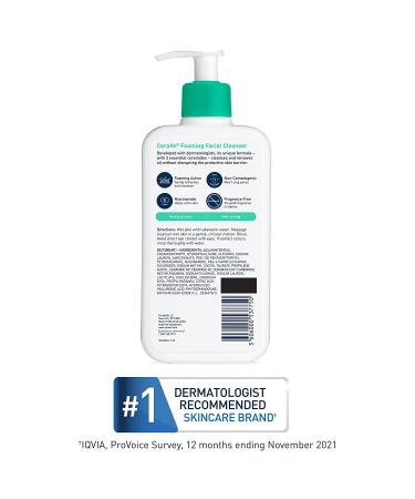 CeraVe Foaming Facial Cleanser - 16 fl oz for Normal to Oily Skin | Deep Clean & Hydrate - Buy Online on GoSupps.com