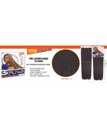 Sensationnel 3X RUWA Prestretched Braids 24 inch - Kanekalon Aquatex Water Repellent Hair (3 Pack) - Buy Online on GoSupps.com