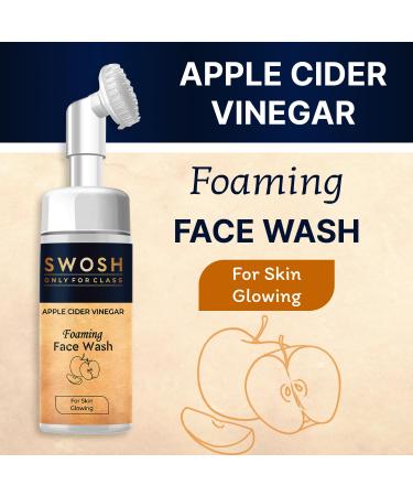 SWOSH Apple Cider Vinegar Foaming Face Wash with Exfoliating Brush - 100ml for All Skin Types - Shop Now - Buy Online on GoSupps.com