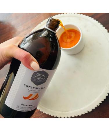 Sicilian Orange Essential Oil - 100% Pure Food Grade Edible Oil for Cooking Baking & Gelato | Large Glass Bottle - Buy Online on GoSupps.com