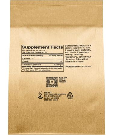 Organic Spirulina Powder (4 oz) Superfood with Phycocyanin - Blue-Green Algae 4 Ounce (Pack of 1) - Buy Online on GoSupps.com