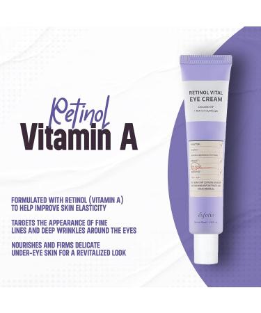 Esfolio Retinol Vitamin A Eye Cream Daily Skin Care for Under Eye Area Lightweight Moisturizing Formula Korean Beauty Skincare (1.35 oz / 40 ml) - Buy Online on GoSupps.com